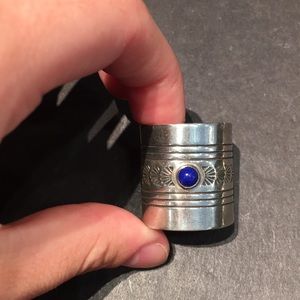 Sterling silver and lapis ponytail holder